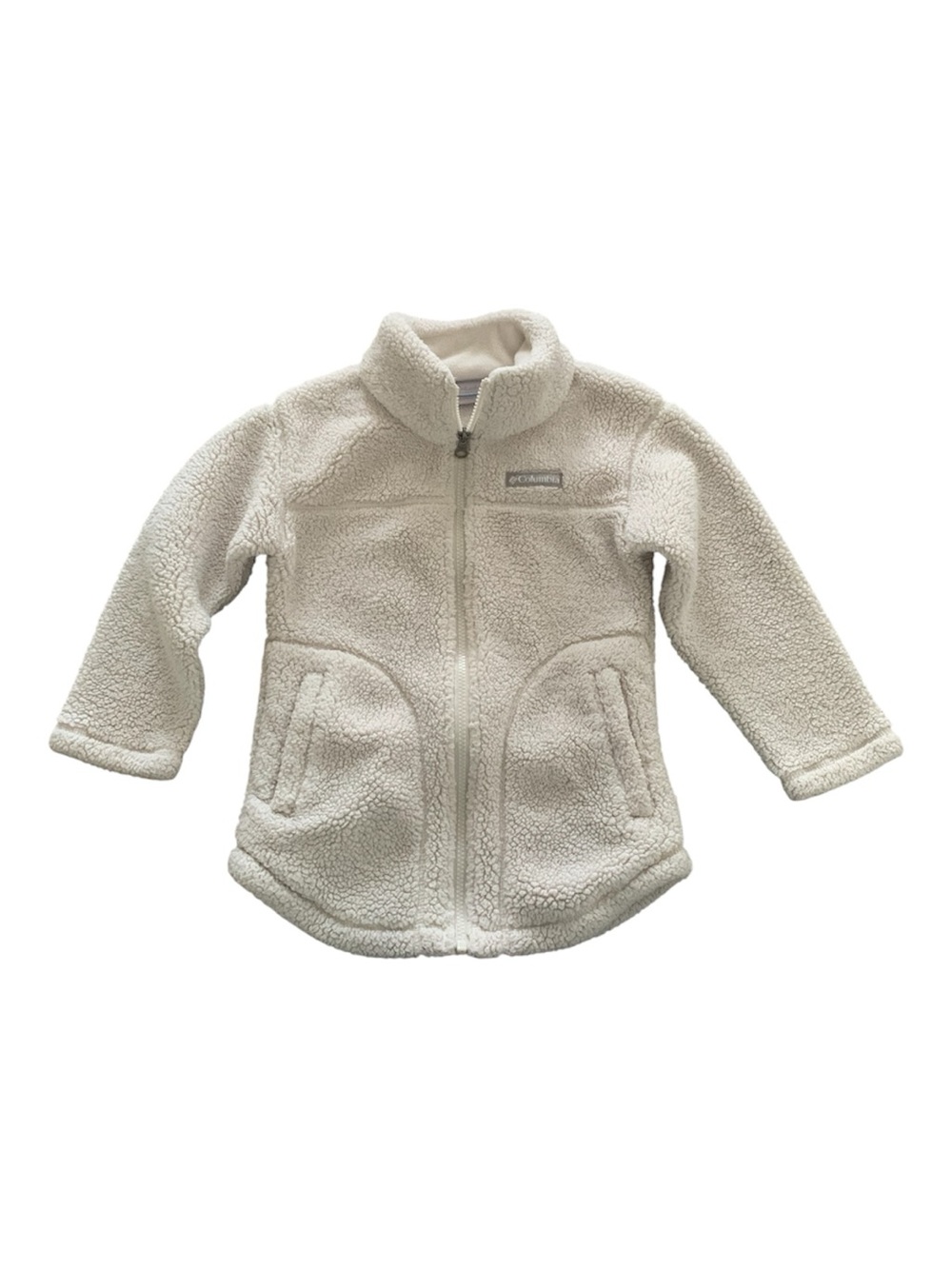Kids Columbia Off-White Sherpa Fleece Full-Zip Jacket